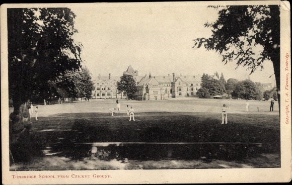 Postcard Tonbridge Kent England, Tonbridge School from the Cricket Ground
