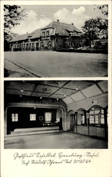Ansichtkaart Hamburg Wandsbek Sasel, Gasthaus Saselbek