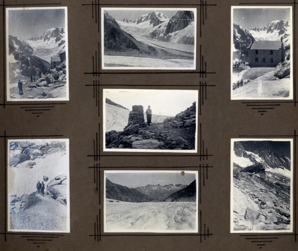 Photo album alpinism, mountaineers, glaciers, snow