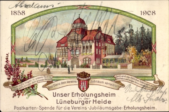 Wappen Litho Lüneburger Heide, Erholungsheim, Verein für Handlungs Commis von 1858