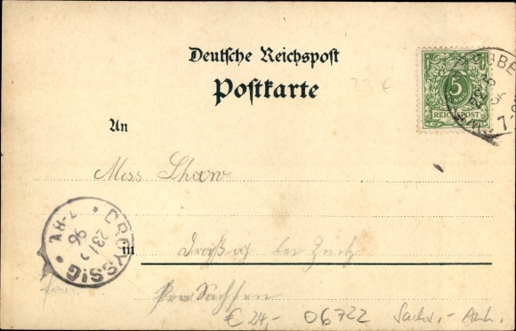 Chromo-Litho Wetterzeube in Saxony Anhalt, Restaurant Zur Eisenbahn, train station, track side