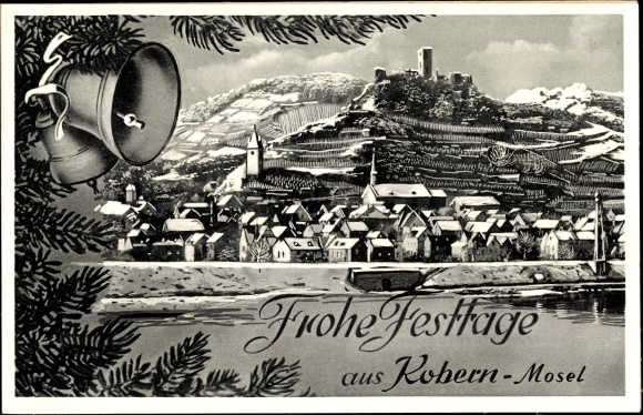 Artist PC Kobern Gondorf on the Moselle, place in winter, bells, Christmas