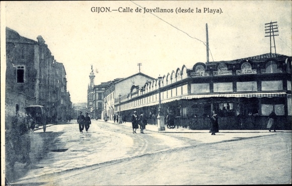 Ak Gijón Asturië Spanje, Calle de Jovellanos