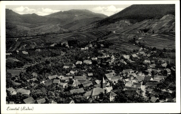 Postcard Eisental Bühl in Baden Black Forest, aerial photograph