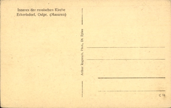 Postcard Wojnowo Eckertsdorf East Prussia, Russian Church