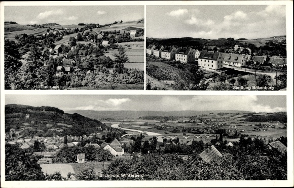 PC Vlotho in North Rhine-Westphalia, city views, Bökenburg settlement, Haltkebruch, Winterberg