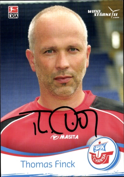 Autograph card Co-Trainer Thomas Finck, FC Hansa Rostock, autograph