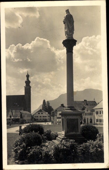 Photo Postcard Anger in Upper Bavaria, partial view, monument, church