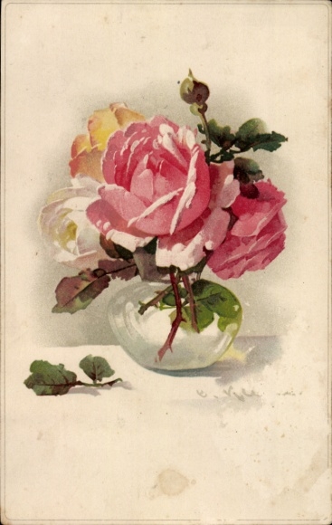 Artist Chromo-Litho Klein, Catharina, Rosen