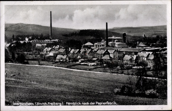 PC Weißenborn Erzgebirge, distant view after the paper factory