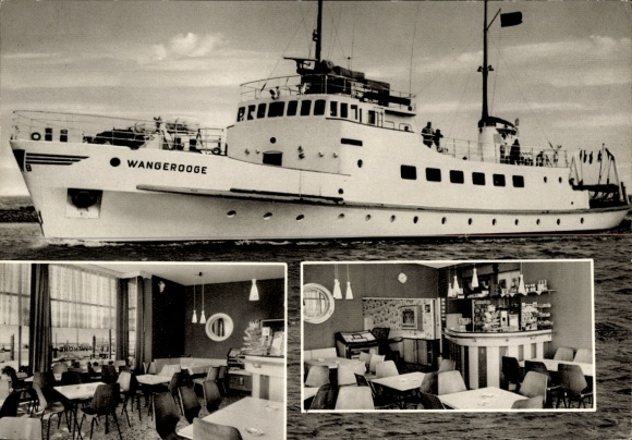 North Sea resort Carolinensiel Harlesiel Wittmund in East Frisia, Federal Railway Ship MS Wangerooge