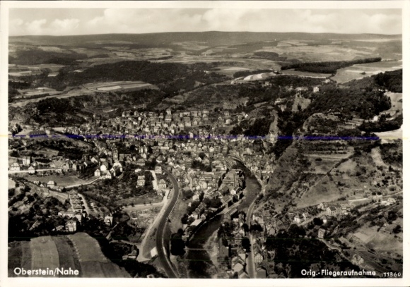 Postcard Idar Oberstein on the Nahe, aerial photograph