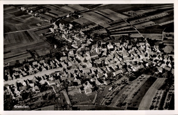 Postcard Grettstadt in Lower Franconia, aerial photograph