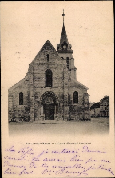 Postcard Neuilly sur Marne Seine Saint Denis, Church