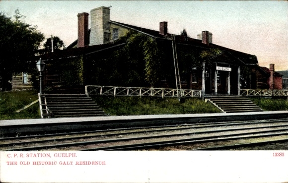 Postcard Guelph Ontario Canada, Station, Old historic Galy Residence