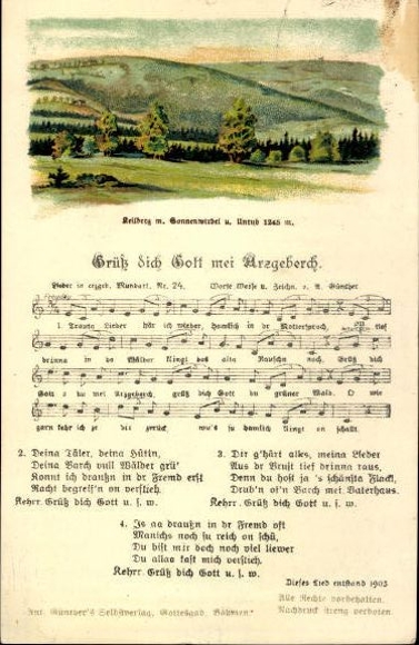 30 song cards, Anton Günther