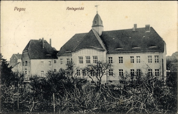Postcard Pegau in Saxony, district court