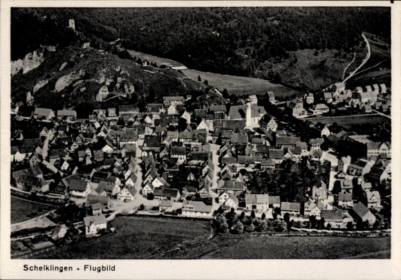 Postcard Schelklingen Swabian Alb, aerial photograph