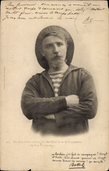 Ak französischer Seemann mit Pfeife
