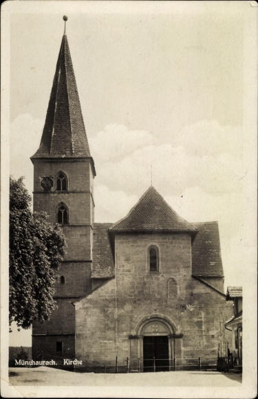 Ansichtkaart Münchaurach in Midden-Franken, kerk