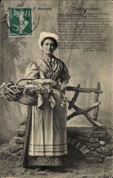 CPA Costumes de Savoie, La Savoyarde