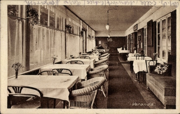 Postcard Niendorf on the Baltic Sea Hohenkirchen in Mecklenburg, Deaconess House Nazareth, Veranda