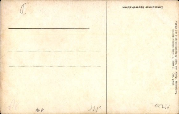Studentika Künstler Ak Mühlberg, Georg, Korpsdiener Speereinziehen, Schläger