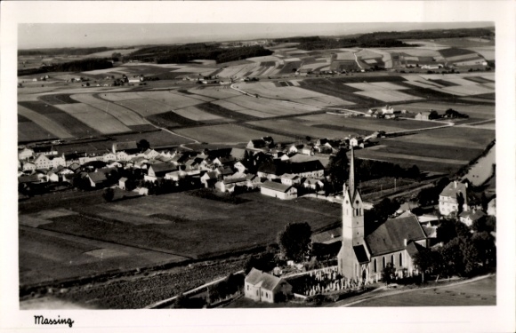 Postcard Massing in Lower Bavaria, aerial photograph