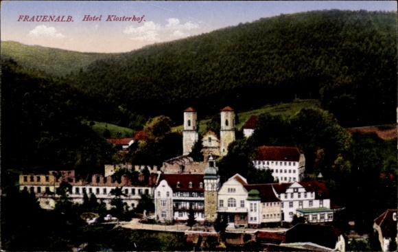 Postcard Frauenalb Schielberg Marxzell in the Black Forest, Hotel Klosterhof