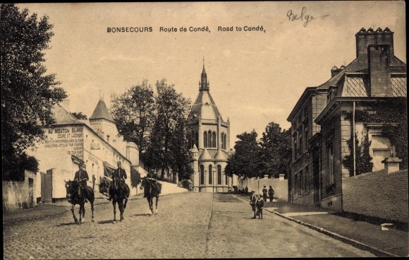 Postcard Bon Secours Bonsecours Péruwelz Hennegau, Route de Condé