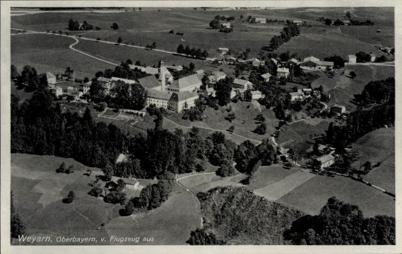 Ak Weyarn Oberbayern, Fliegeraufnahme