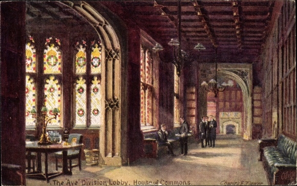 Artist Postcard Flower, Charles E., London, House of Comons, The Ave Division Lobby, Tuck 7906