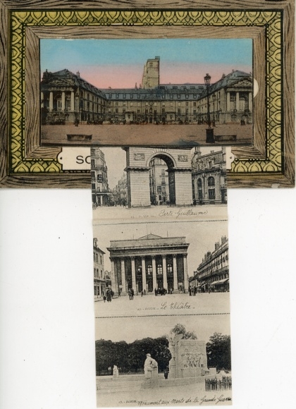 Leporello Postcard Dijon Côte d'Or, castle, theater, monument