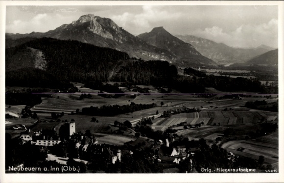 Postcard Neubeuern in Upper Bavaria, aerial photograph, Gasthof Zum Hofwirt
