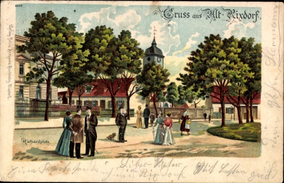 Chromo-Litho Rixdorf Berlin Neukölln, party on Richardplatz