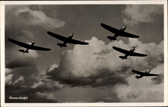 Postcard Klemm Staffel, Luftwaffe, fighter planes