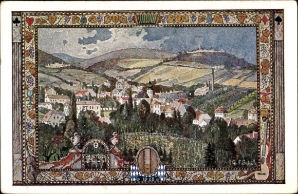 Artist PC Vienna 19 Döbling Grinzing, 10. German singers&#39; federal festival 1928, Kahlenberg