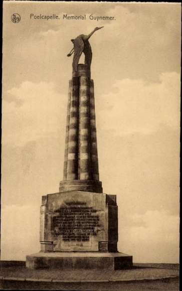 Ak Poelcapelle Westflandern, vue du Monument Guynenier