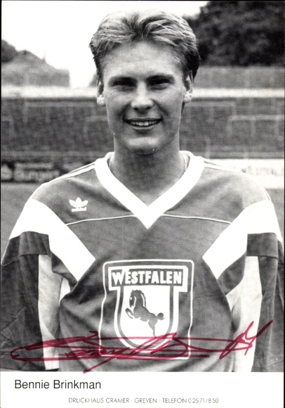 Autogrammkarte Fußballer Bennie Brinkman, Preußen Münster, Autogramm