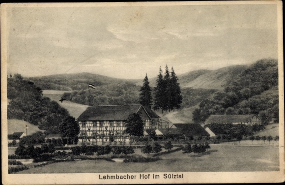 Postcard Lehmbach Rösrath in the Rheinisch Bergisches Kreis, Restaurant Lehmbacher Hof in the Sülztal