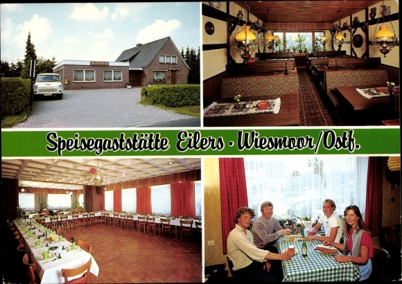 Postcard Wiesmoor in Ostfriesland, Eilers dining restaurant, interior