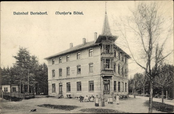 Ansichtkaart Bertsdorf in Oberlausitz, Munser's Hotel