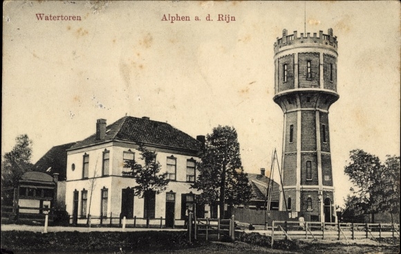Postcard Alphen aan den Rijn South Holland, water tower