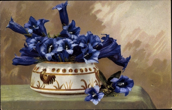 Postcard Photochromie, Nenke and Ostermaier 504 786, gentian