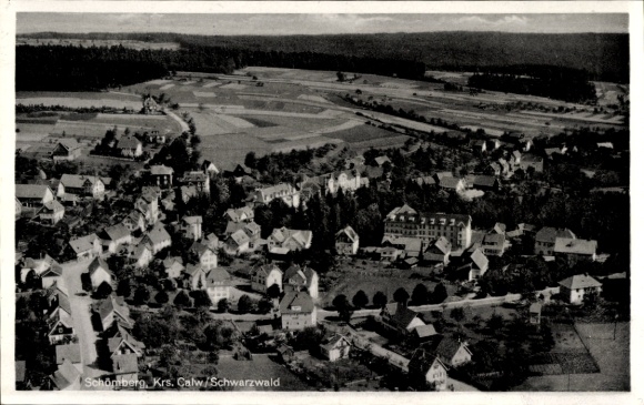 Postcard Schömberg in the Black Forest Württemberg, aerial photograph