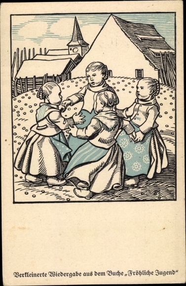 Artist PC Schiestl, Rudolf, happy youth, children&#39;s dance, brother of Matthew