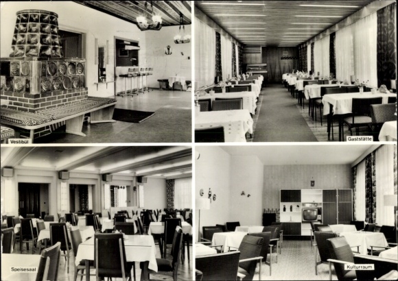 Postcard Rehefeld Zaunhaus Altenberg in the Ore Mountains, vestibule, dining room, restaurant, cultural space