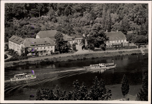 Ak Heidelberg am Neckar, Park Hotel Haarlass, Dampfer, Talblick