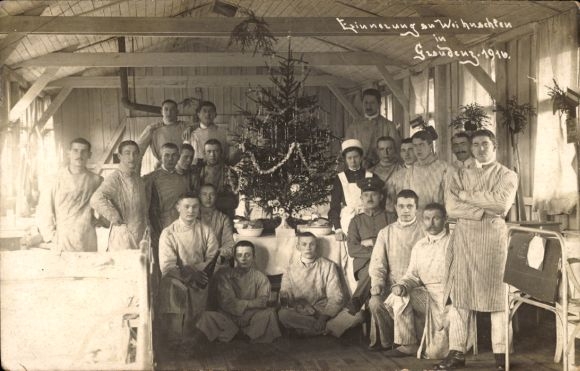 Foto Ak Grudziądz Graudenz Westpreußen, deutsche Soldaten im Lazarett, Weihnachten 1916