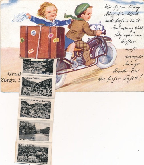 Leporello Ak Zorge w powiecie Osterode w górach Harz, Taubental, wodospad, panorama obiektu